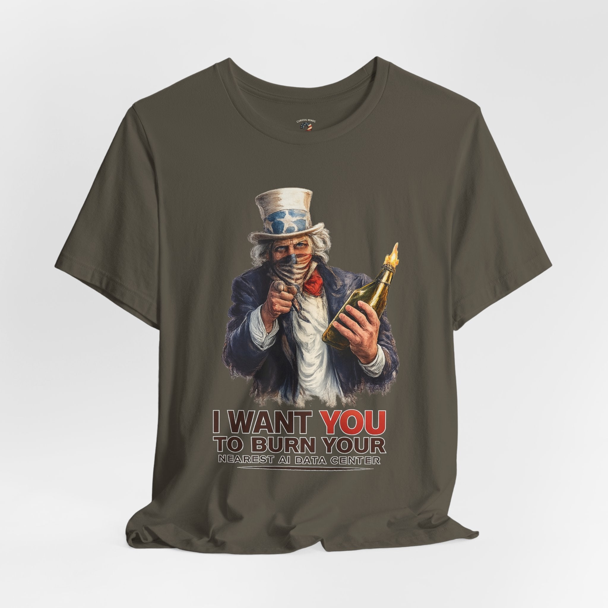 Uncle Sam Wants You To Burn Down Data Centers Graphic Tee