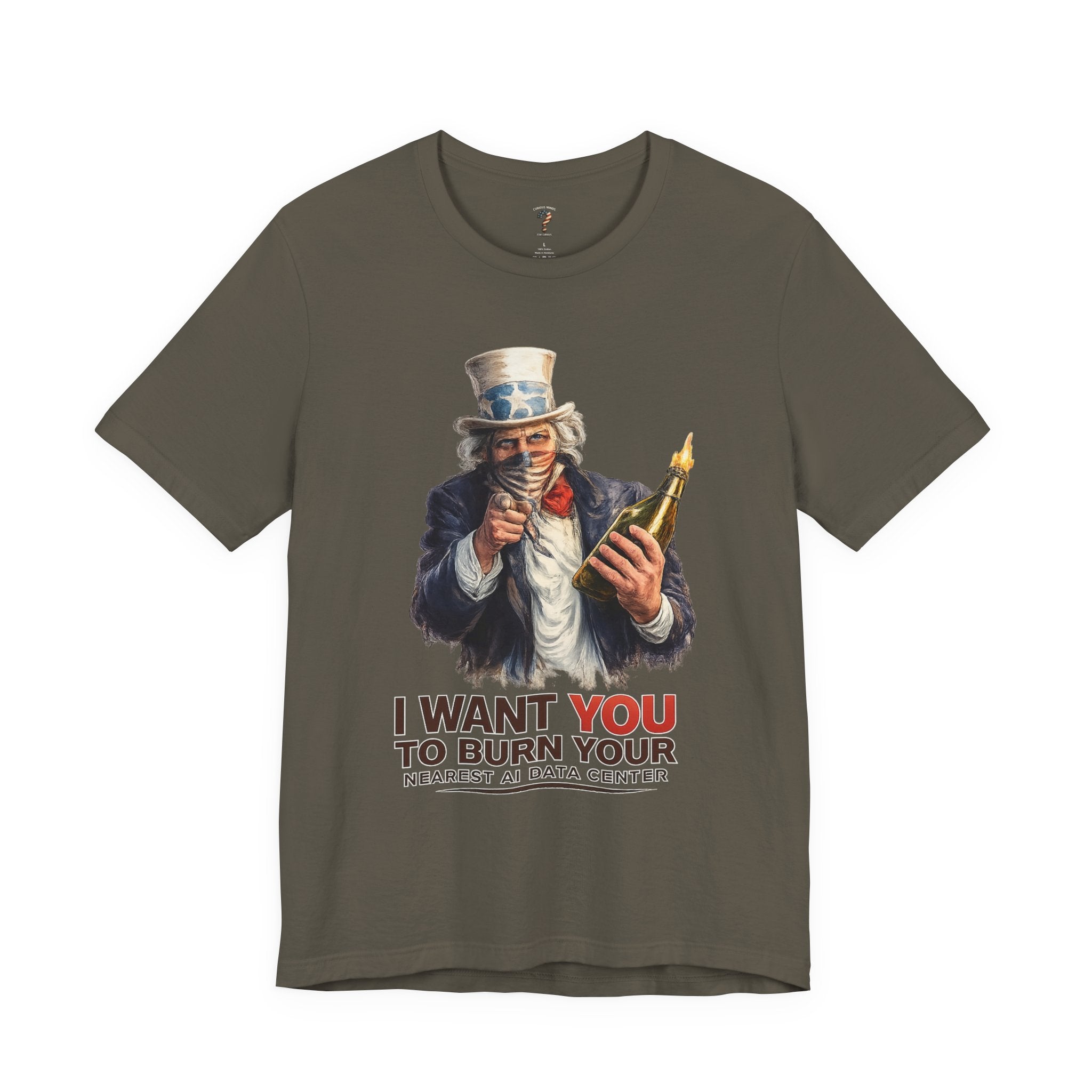 Uncle Sam Wants You To Burn Down Data Centers Graphic Tee